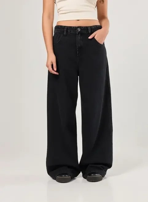 calça jeans wide leg ampla cintura baixa calça jeans wide leg ampla cintura baixa