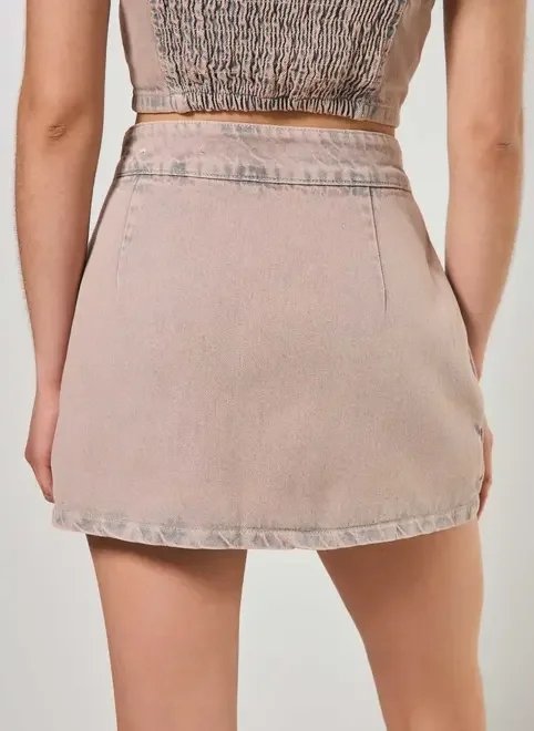 short saia jeans com fendas short saia jeans com fendas