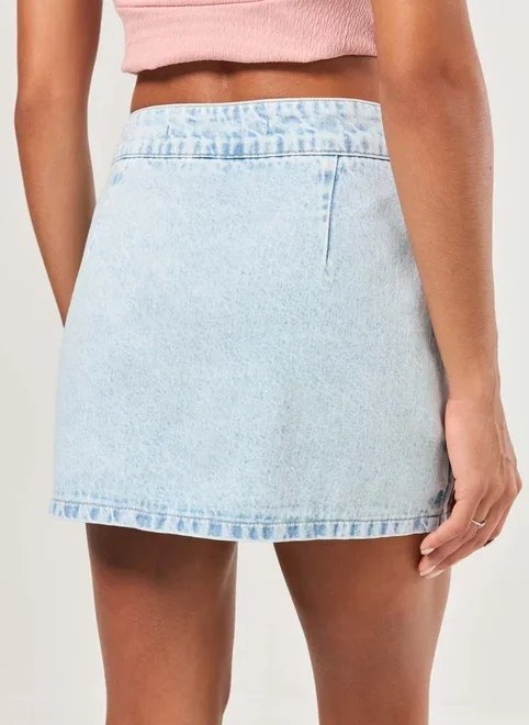 short saia jeans com fendas short saia jeans com fendas