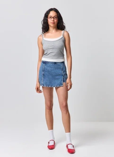 short saia jeans com fendas short saia jeans com fendas