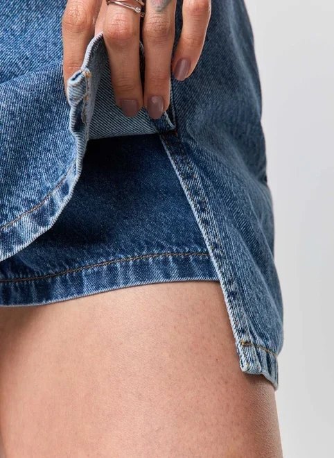 short saia jeans com fendas short saia jeans com fendas