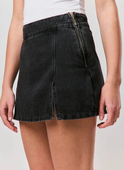 short saia jeans com fendas short saia jeans com fendas