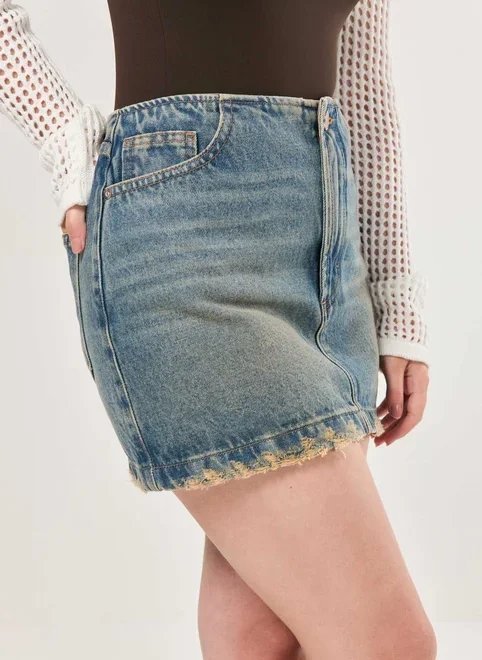 saia jeans lavagem dirty saia jeans lavagem dirty