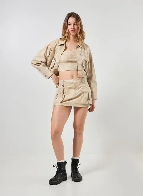 jaqueta cropped sarja cargo jaqueta cropped sarja cargo