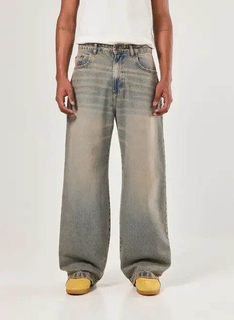 calça jeans oversized reta dirty calça jeans oversized reta dirty