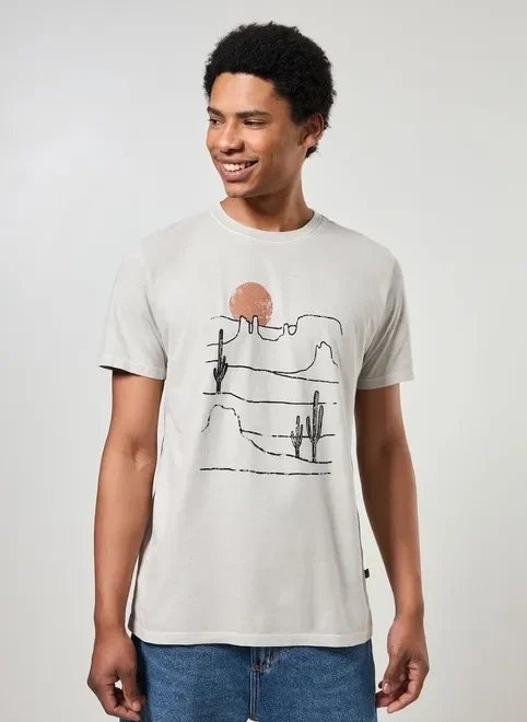 camiseta areia com estampa deserto camiseta areia com estampa deserto