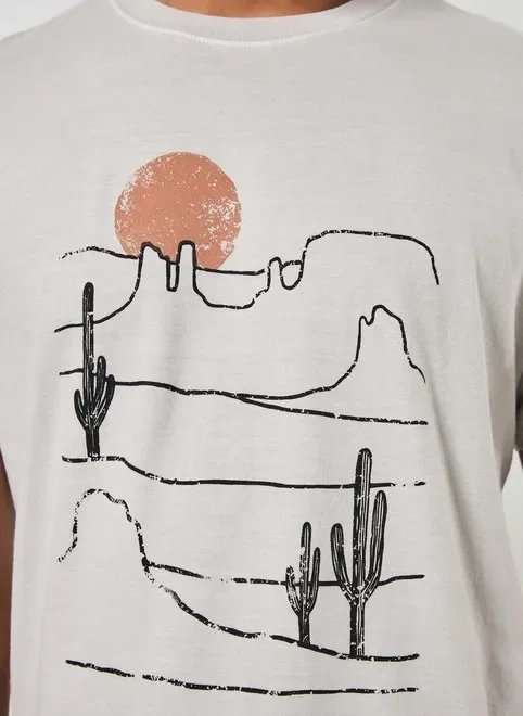camiseta areia com estampa deserto camiseta areia com estampa deserto