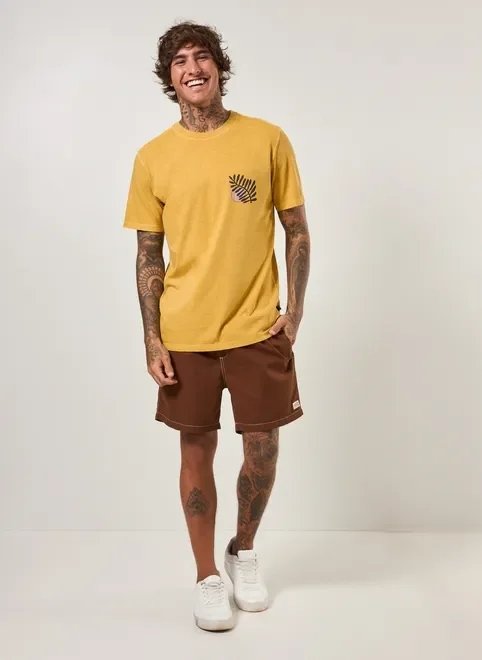 camiseta estonada amarelo queimado camiseta estonada amarelo queimado