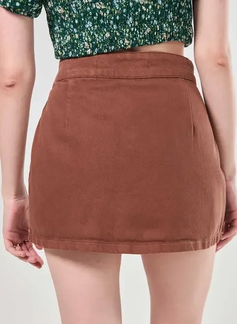 short saia sarja com fendas short saia sarja com fendas