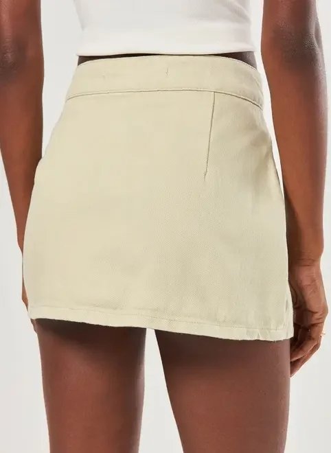 short saia sarja com fendas short saia sarja com fendas