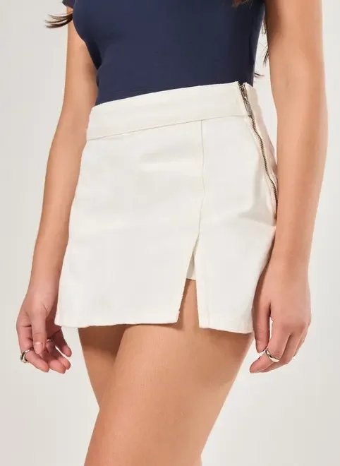 short saia sarja com fendas short saia sarja com fendas