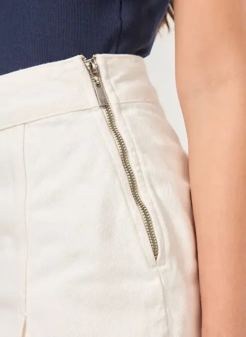 short saia sarja com fendas short saia sarja com fendas