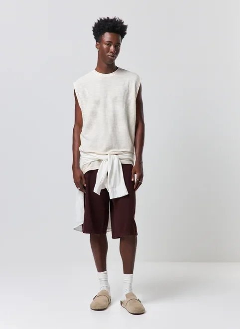 regata linho off-white texturizada regata linho off-white texturizada