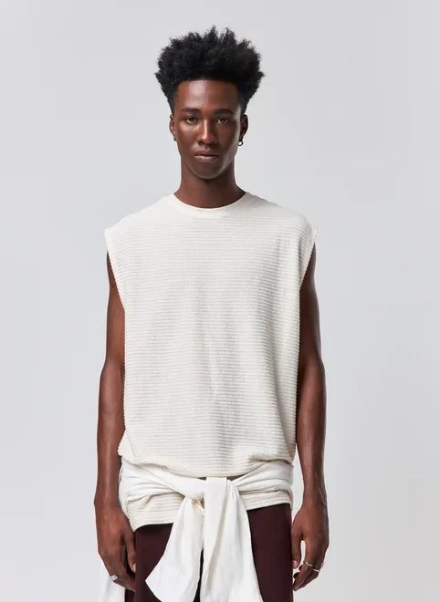 regata linho off-white texturizada regata linho off-white texturizada