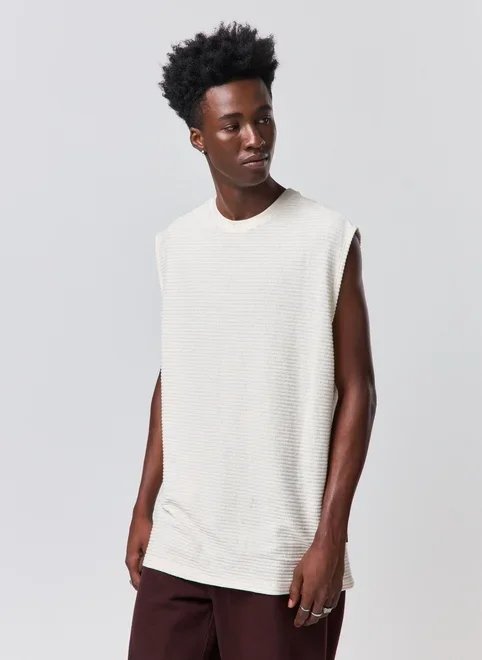 regata linho off-white texturizada regata linho off-white texturizada