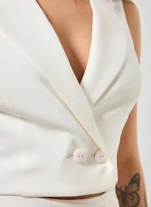 colete alfaiataria off-white colete alfaiataria off-white