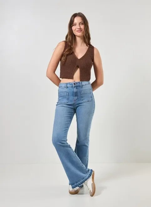 cropped em tricô marrom cropped em tricô marrom