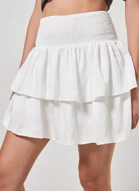 saia babadinhos off-white saia babadinhos off-white