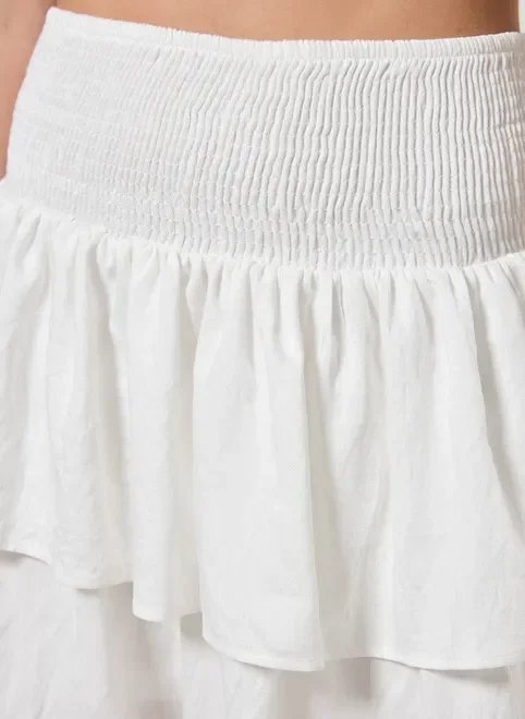 saia babadinhos off-white saia babadinhos off-white