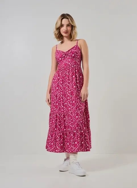 vestido midi rosa estampado vestido midi rosa estampado