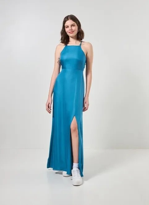 vestido longo fenda halter vestido longo fenda halter