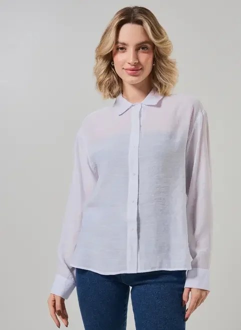 camisa manga longa oversized texturizada camisa manga longa oversized texturizada