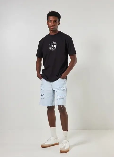 bermuda destroyed em jeans claro bermuda destroyed em jeans claro