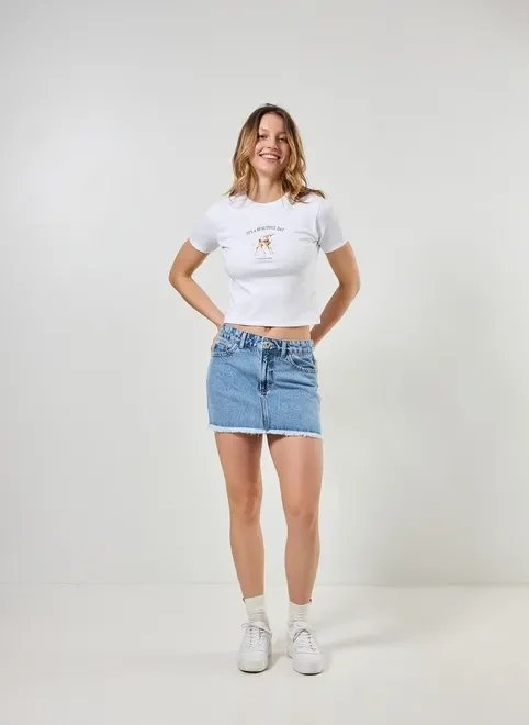 blusa mini tee branca cervo blusa mini tee branca cervo