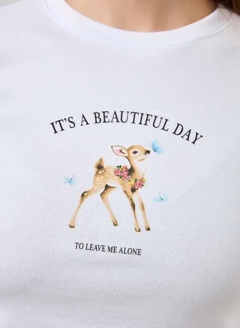 blusa mini tee branca cervo blusa mini tee branca cervo