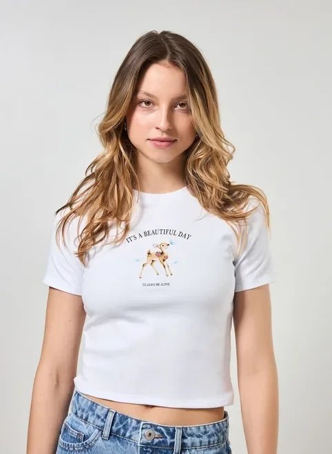 blusa mini tee branca cervo blusa mini tee branca cervo