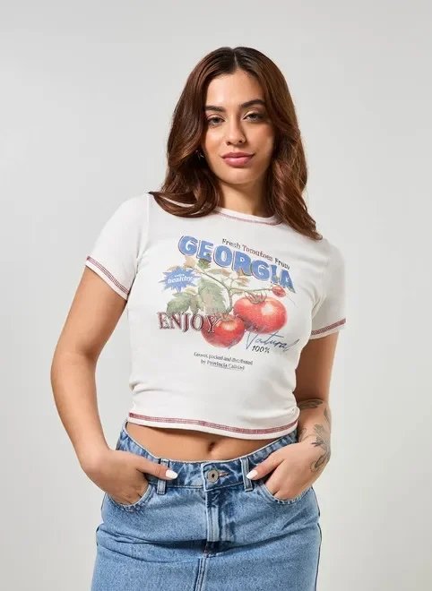 blusa mini tee estampa georgia blusa mini tee estampa georgia