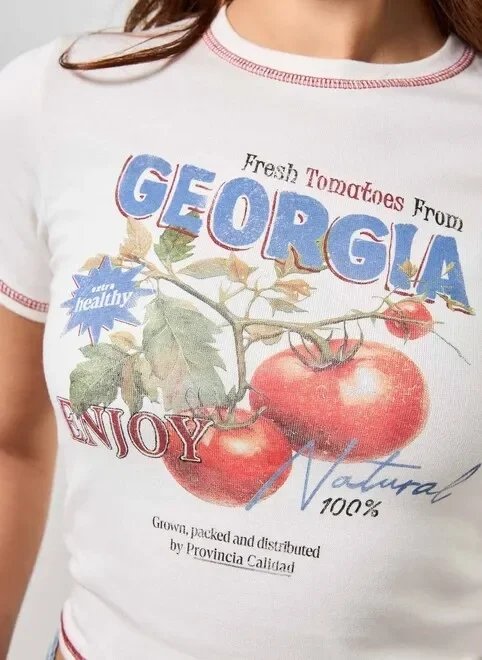 blusa mini tee estampa georgia blusa mini tee estampa georgia