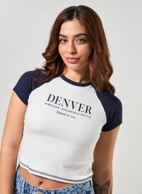 blusa mini tee raglan denver blusa mini tee raglan denver