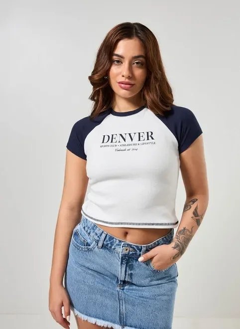 blusa mini tee raglan denver blusa mini tee raglan denver