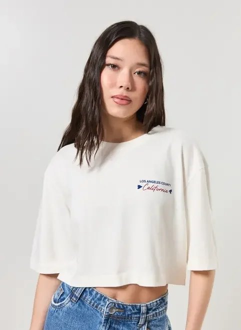 camiseta cropped branca los angeles camiseta cropped branca los angeles