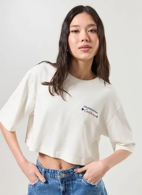 camiseta cropped branca los angeles camiseta cropped branca los angeles