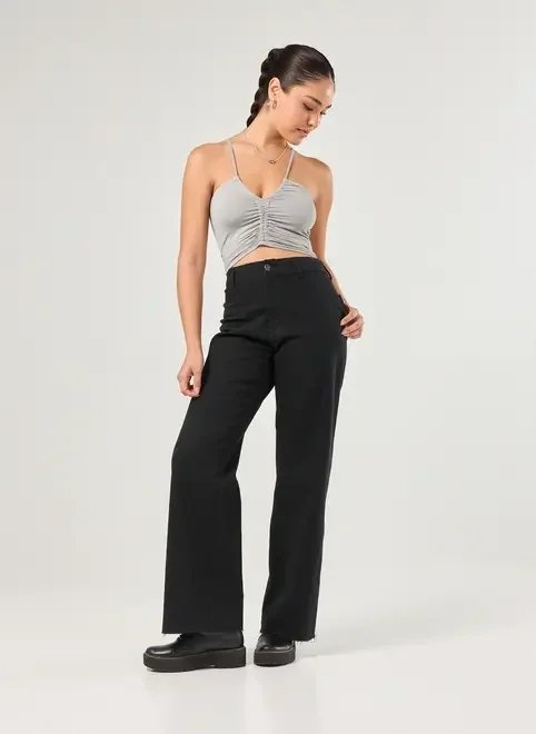 cropped em poliamida com franzido cropped em poliamida com franzido