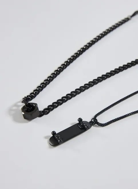 colar e corrente preto skate colar e corrente preto skate