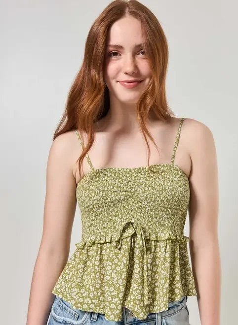 blusa de alcinha lastex verde florida blusa de alcinha lastex verde florida