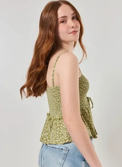 blusa de alcinha lastex verde florida blusa de alcinha lastex verde florida