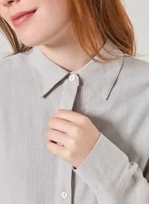 camisa oversized linho cinza camisa oversized linho cinza