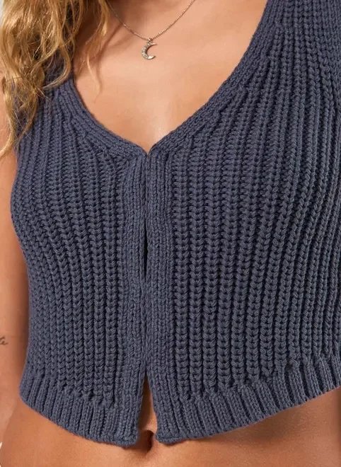 colete em tricô chumbo colete em tricô chumbo