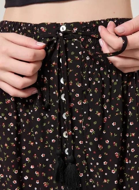 saia longa florida com fenda saia longa florida com fenda