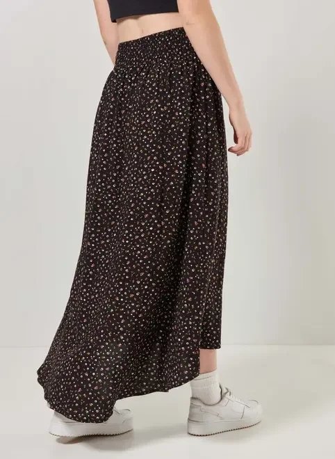 saia longa florida com fenda saia longa florida com fenda