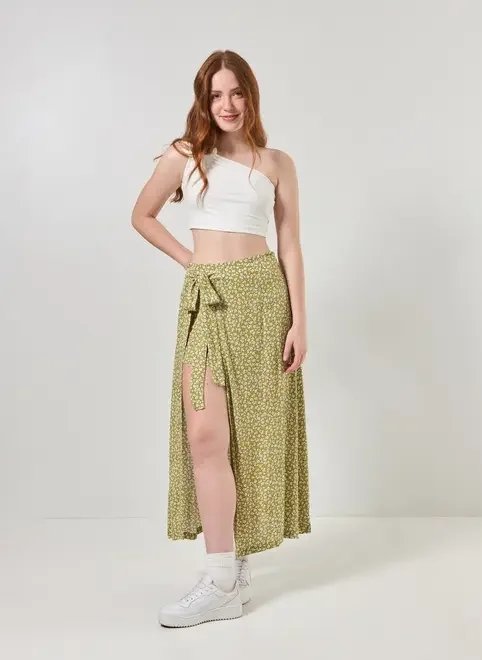 saia verde florida amarração lateral saia verde florida amarração lateral