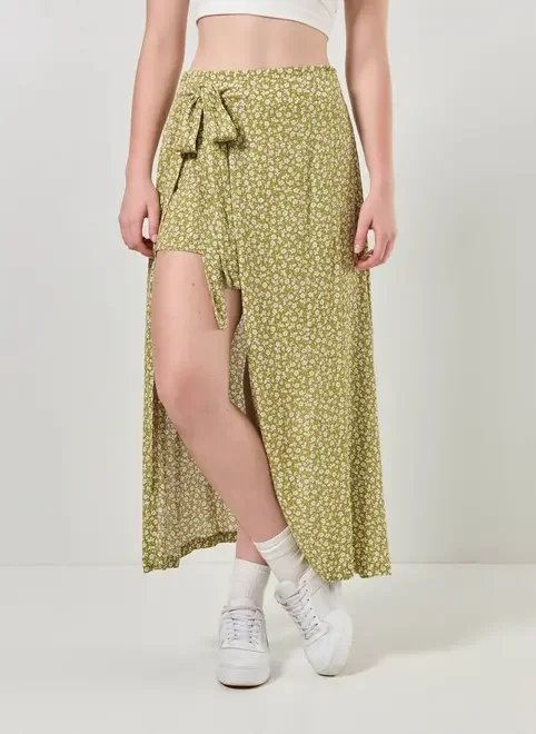 saia verde florida amarração lateral saia verde florida amarração lateral