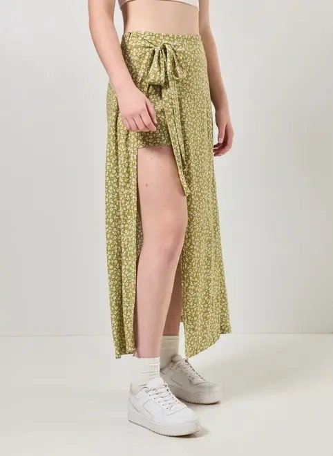 saia verde florida amarração lateral saia verde florida amarração lateral