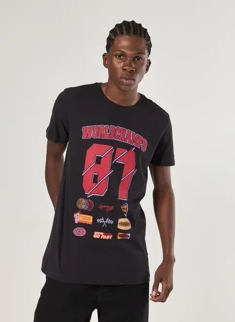 camiseta alongada preta racer camiseta alongada preta racer