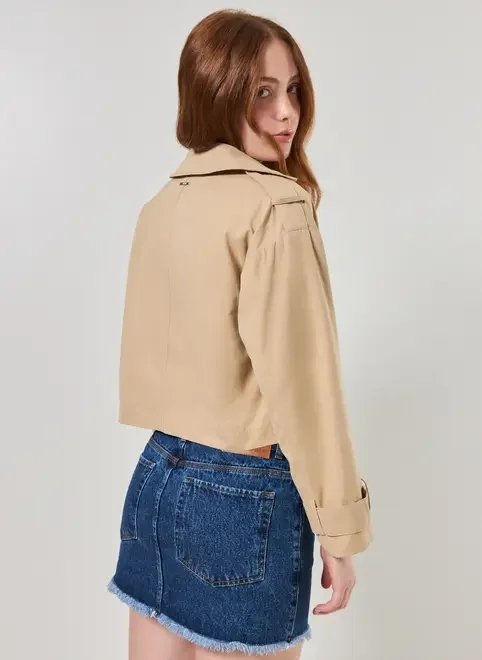 trench coat cropped caqui trench coat cropped caqui