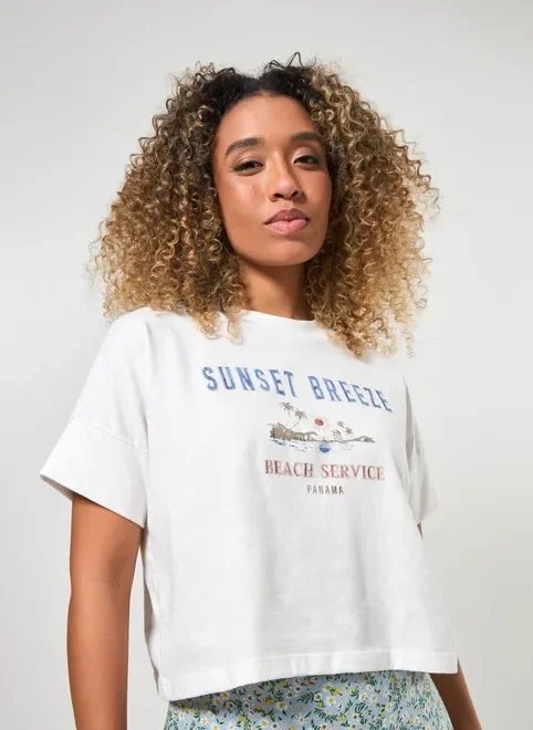 camiseta cropped off-white sunset breeze camiseta cropped off-white sunset breeze